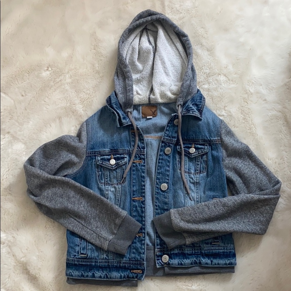 American Eagle Denim Sweatshirt Jacket, size M